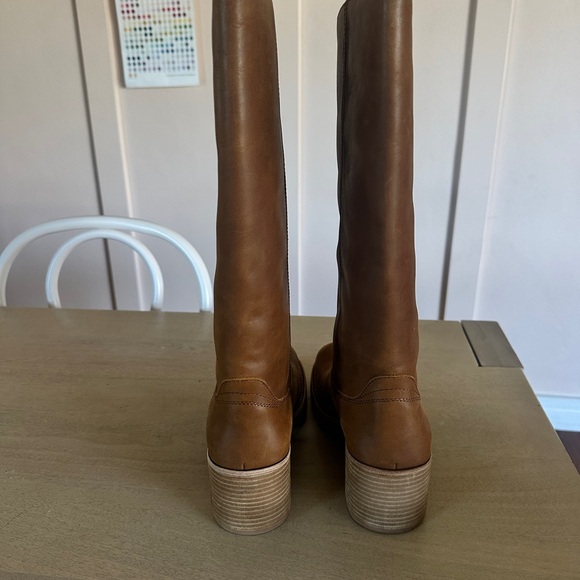 Jeffrey Campbell Anthropologie Tall Chestnut Brown Leather Knee Boots - Picture 5 of 6